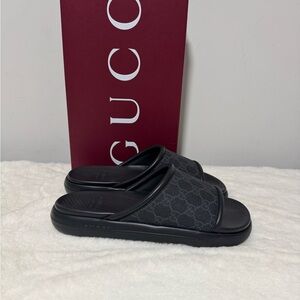 Gucci Dark Gray Slide Sandals
